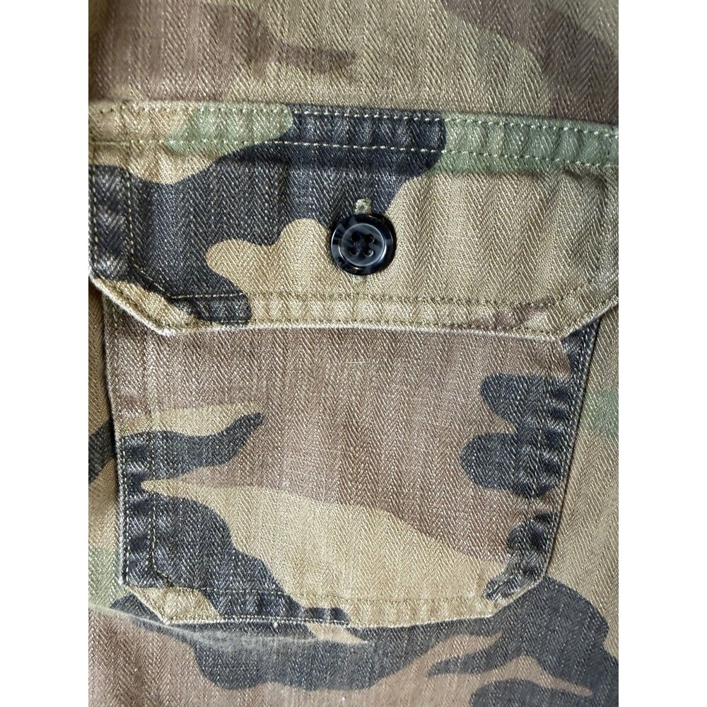 Gap Kids Boys L 10 Camo Utility Shirt Long Sleeve Button Up Cotton Military - Picture 4 of 5